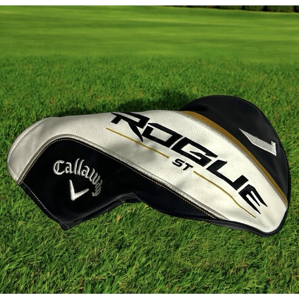 Callaway Rogue ST 1 Driver Golf Club Head‎ cover Headcover Gold White